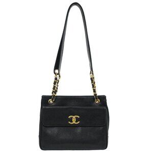 Chanel Black Calfskin Shoulder Tote Bag 115824